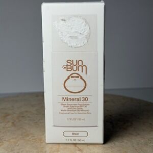 Sun Bum Mineral 30 Sheer Sunscreen Face Lotion 1.7oz Zinc Oxide SPF 30 Fragrance